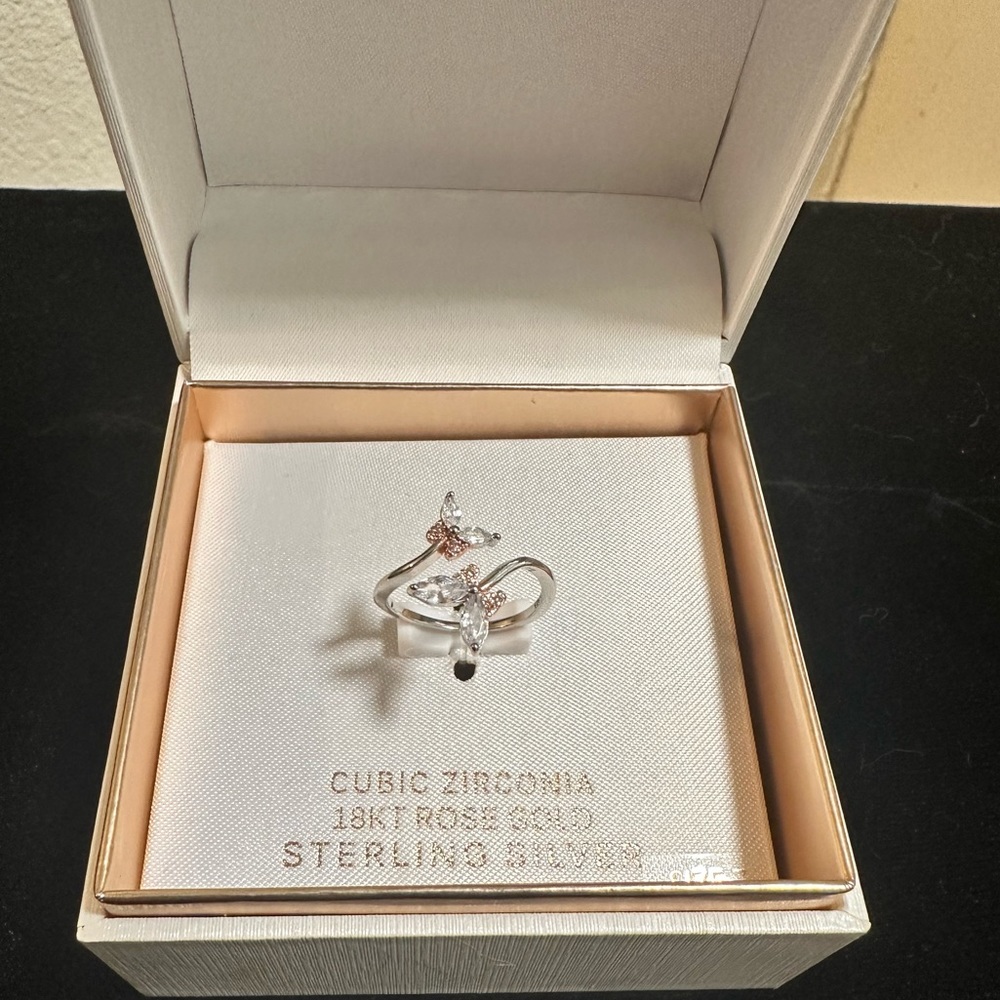 Zirconia Butterfly Ring